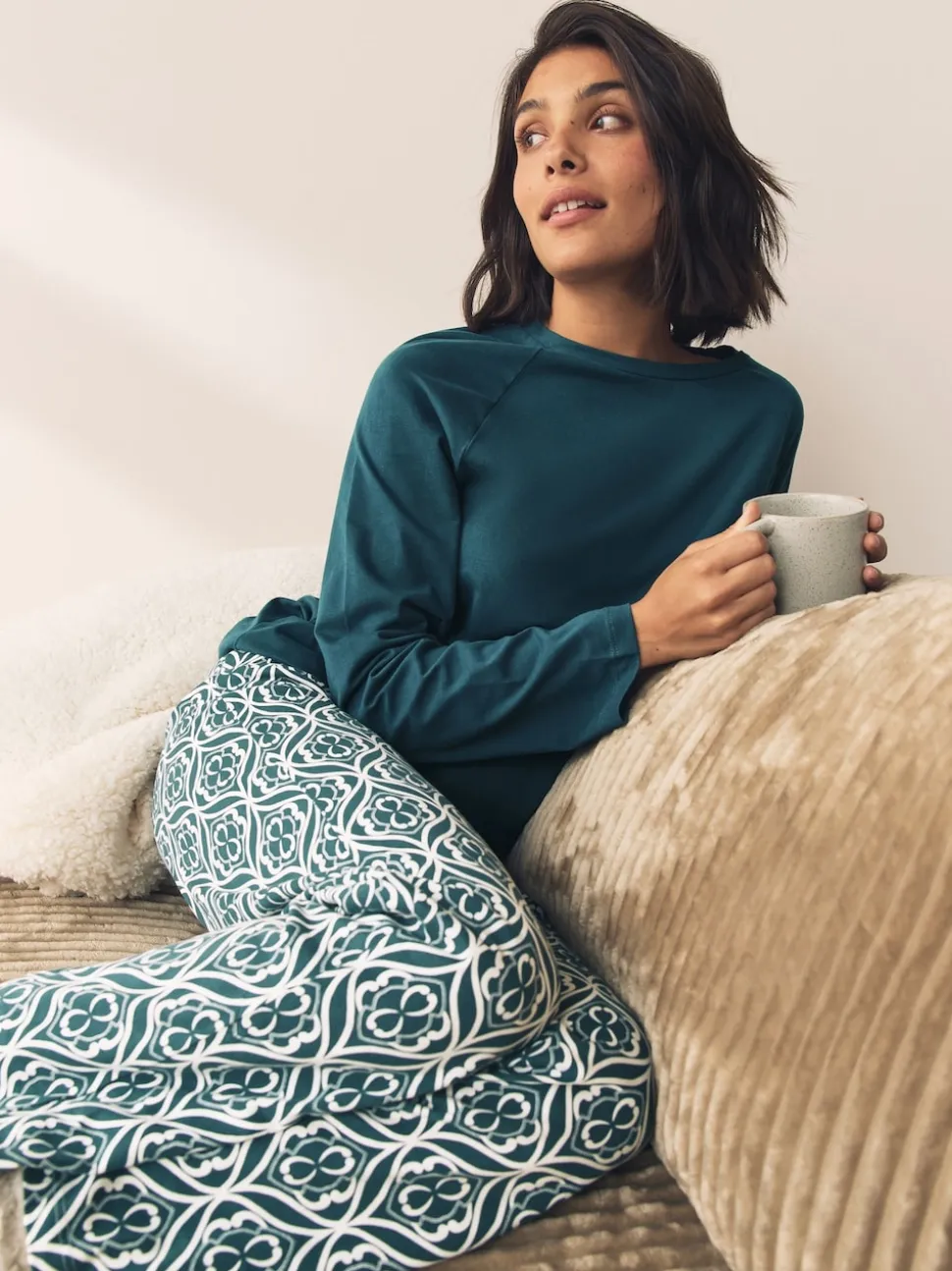 Blauw - Pyjama met lange mouwen