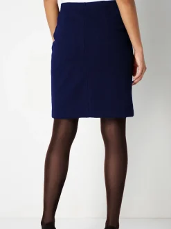 Blauw - Roman - Korte jersey rok met textuur