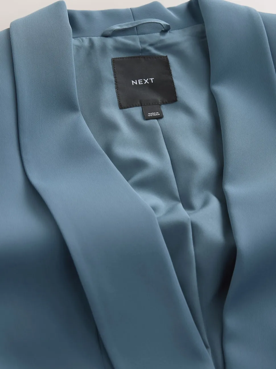 Blauw - Ruimvallend blazer met gerimpelde mouwen