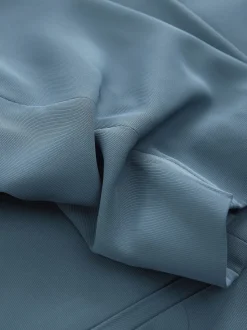 Blauw - Ruimvallend blazer met gerimpelde mouwen