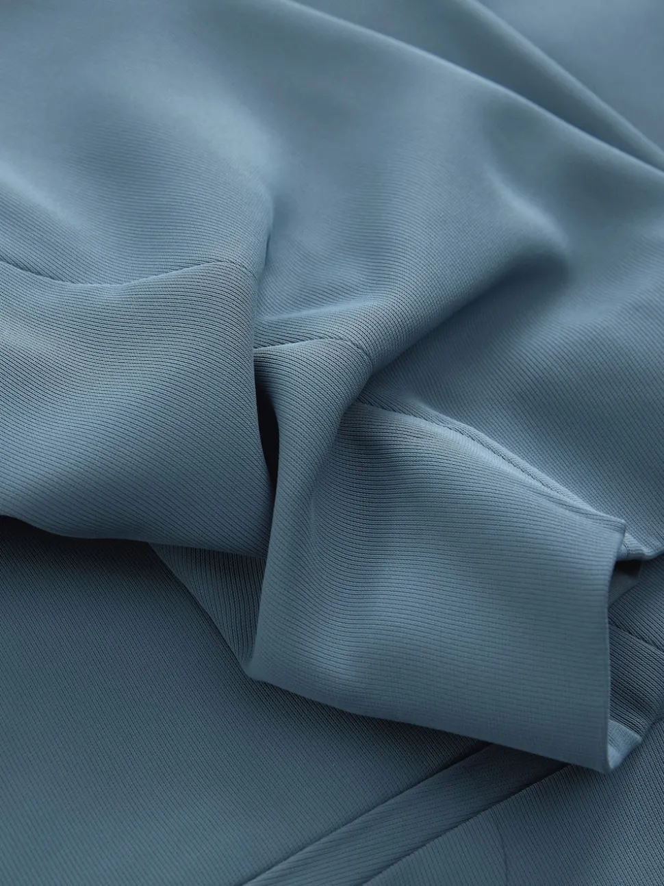 Blauw - Ruimvallend blazer met gerimpelde mouwen