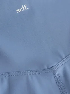 Blauw - self. Legging met hoge taille