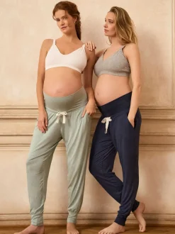 Blauw - Seraphine set van 2 zwangerschapsloungebroeken