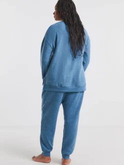 Blauw - Simply Be Pretty Secrets Brushed Waffle Lounge Pyjamas