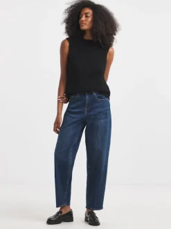 Blauw - Simply Be Smart Tapered Barrel Jeans