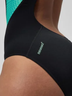 Blauw - Speedo - Laneback badpak met inzetstukken