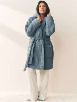 Blauw - Teddy badjas