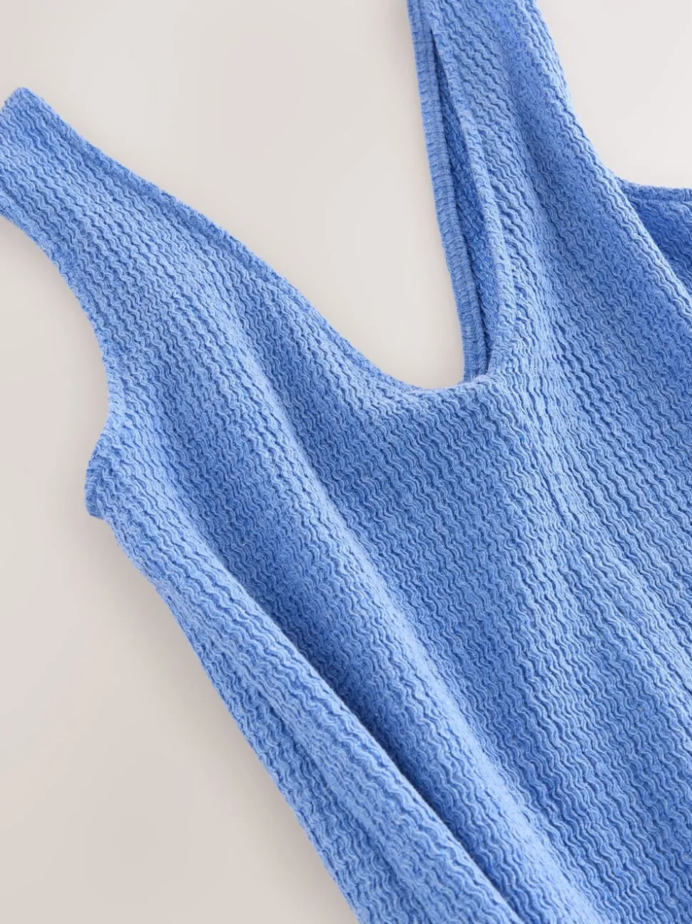 Blauw - Textured Jersey Slip Dress