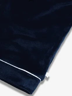Blauw - The Little Tailor luxe kerstpyjama van zacht aanvoelend velours