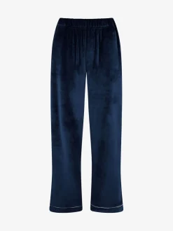 Blauw - The Little Tailor luxe kerstpyjama van zacht aanvoelend velours