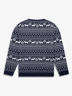 Blauw - The Little Tailor kerstpyjama met rendier