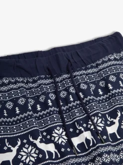 Blauw - The Little Tailor kerstpyjama met rendier