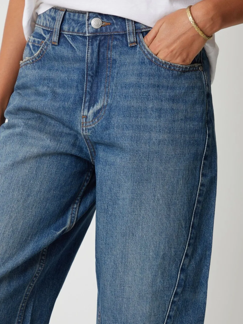 Blauw - Threadbare jeans met ruime rechte pijpen