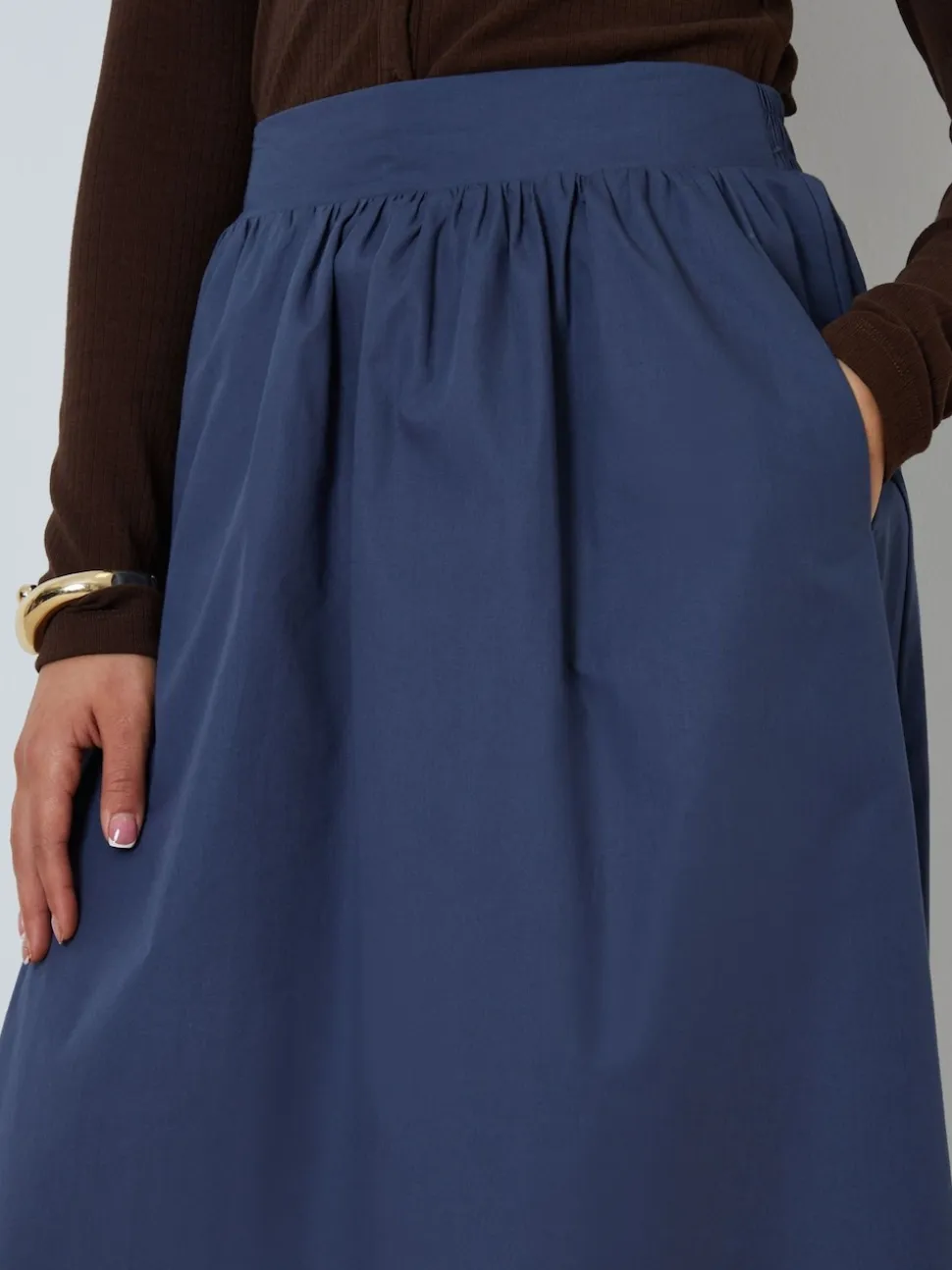 Blauw - Threadbare Midi rok met zakken