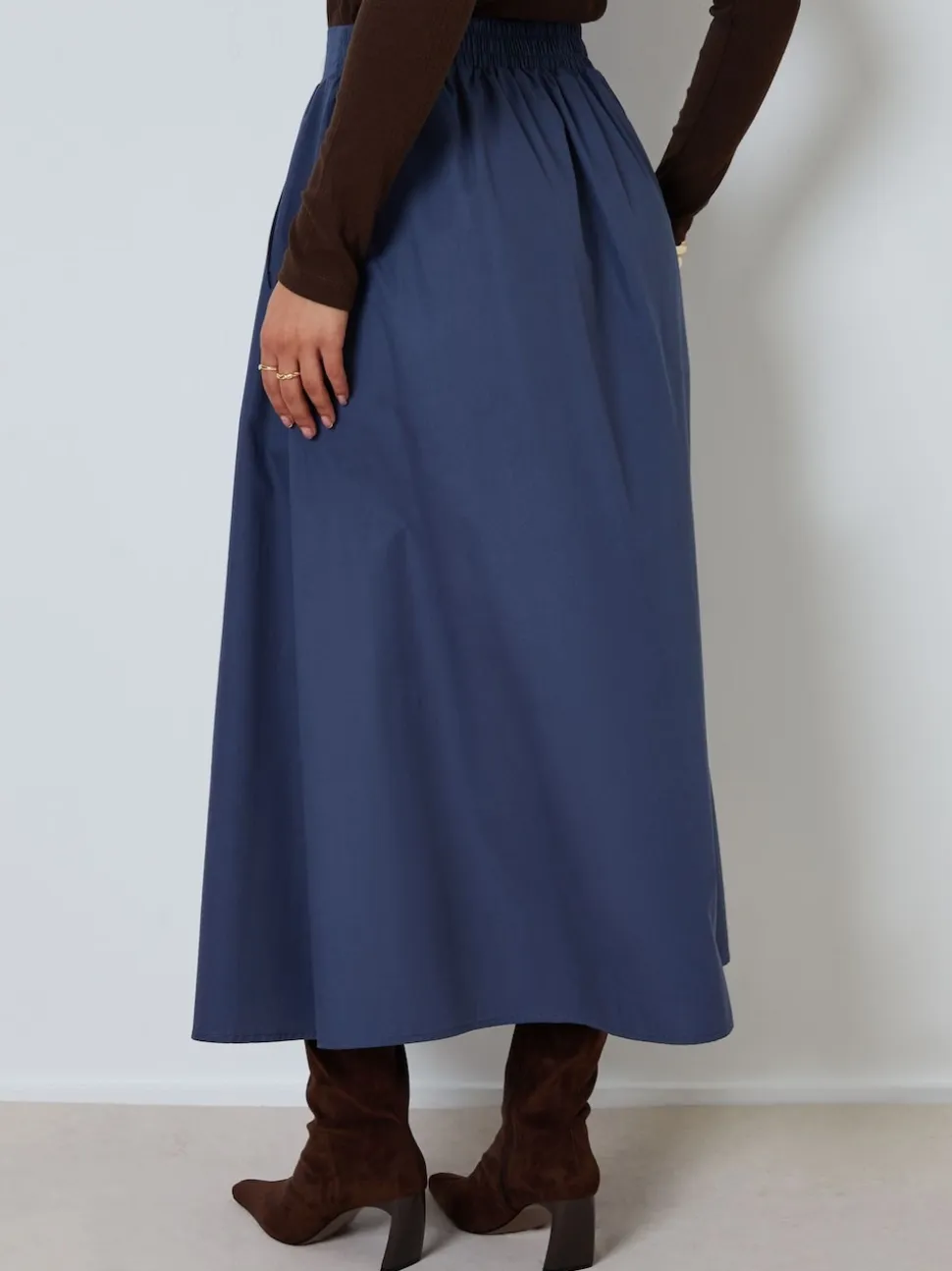 Blauw - Threadbare Midi rok met zakken