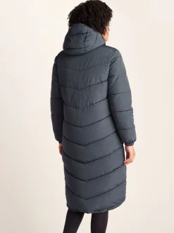 Blauw - Tog 24 Raleigh thermische gewatteerde lange jas met capuchon