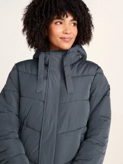Blauw - Tog 24 Raleigh thermische gewatteerde lange jas met capuchon