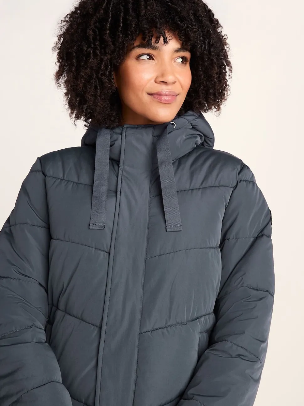 Blauw - Tog 24 Raleigh thermische gewatteerde lange jas met capuchon