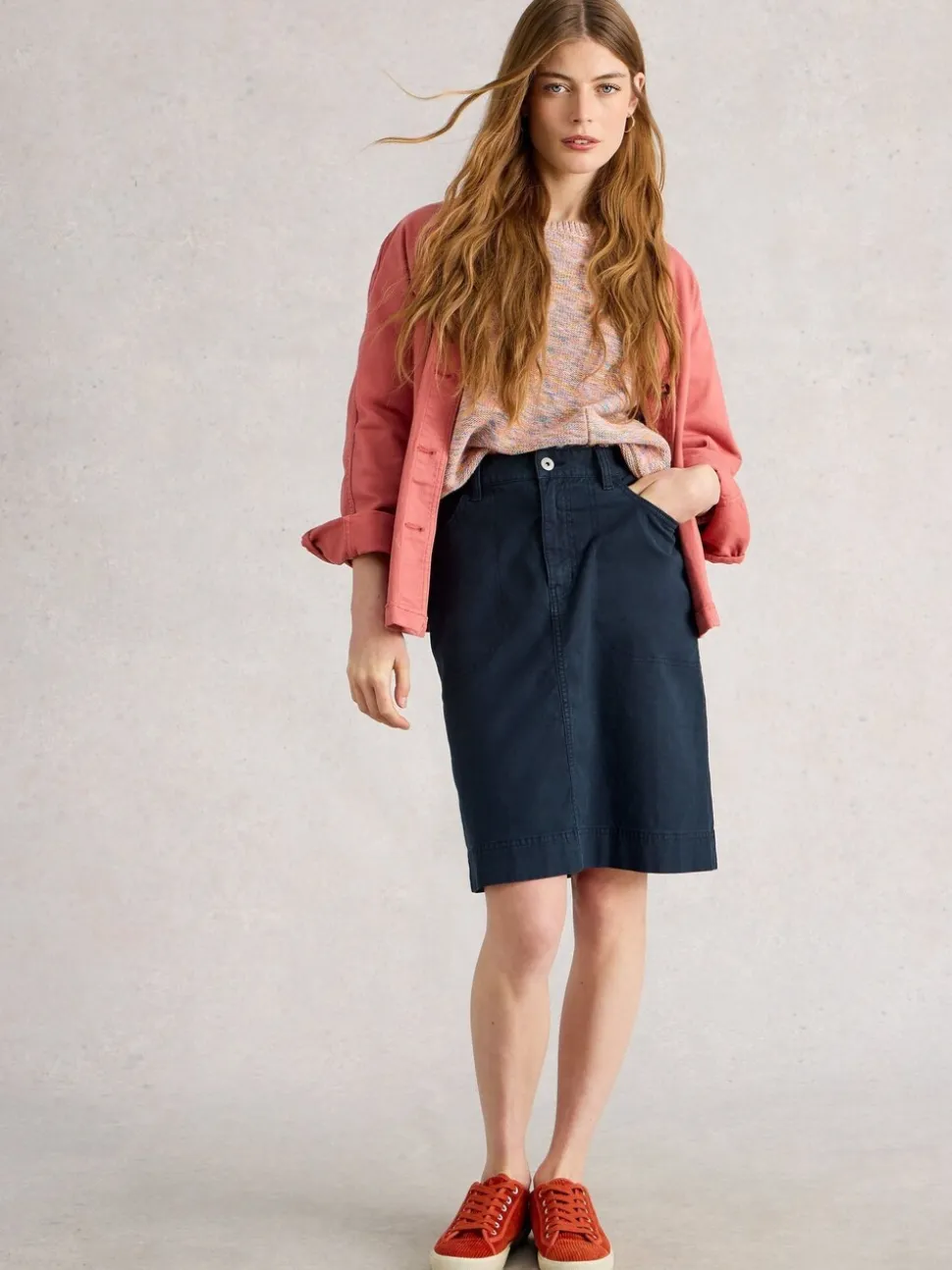 Blauw - White Stuff Tia Chino Skirt