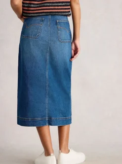 Blauw - White Stuff Tia Denim Midi Skirt
