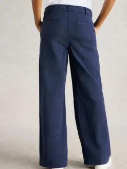 Blauw - White Stuff Twister Chino Wide Leg Trousers