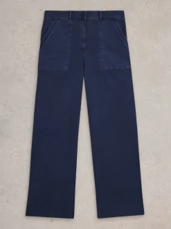 Blauw - White Stuff Twister Chino Wide Leg Trousers