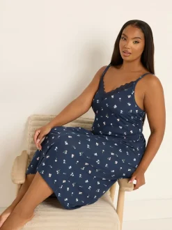Blauw - Yours Curve Soft Touch Midaxi Chemise