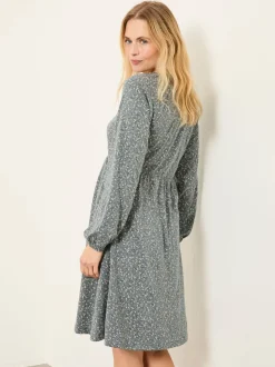 Blauw gebloemd - FatFace - Jersey jurk