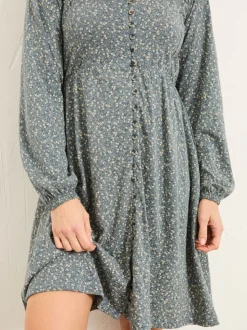 Blauw gebloemd - FatFace - Jersey jurk