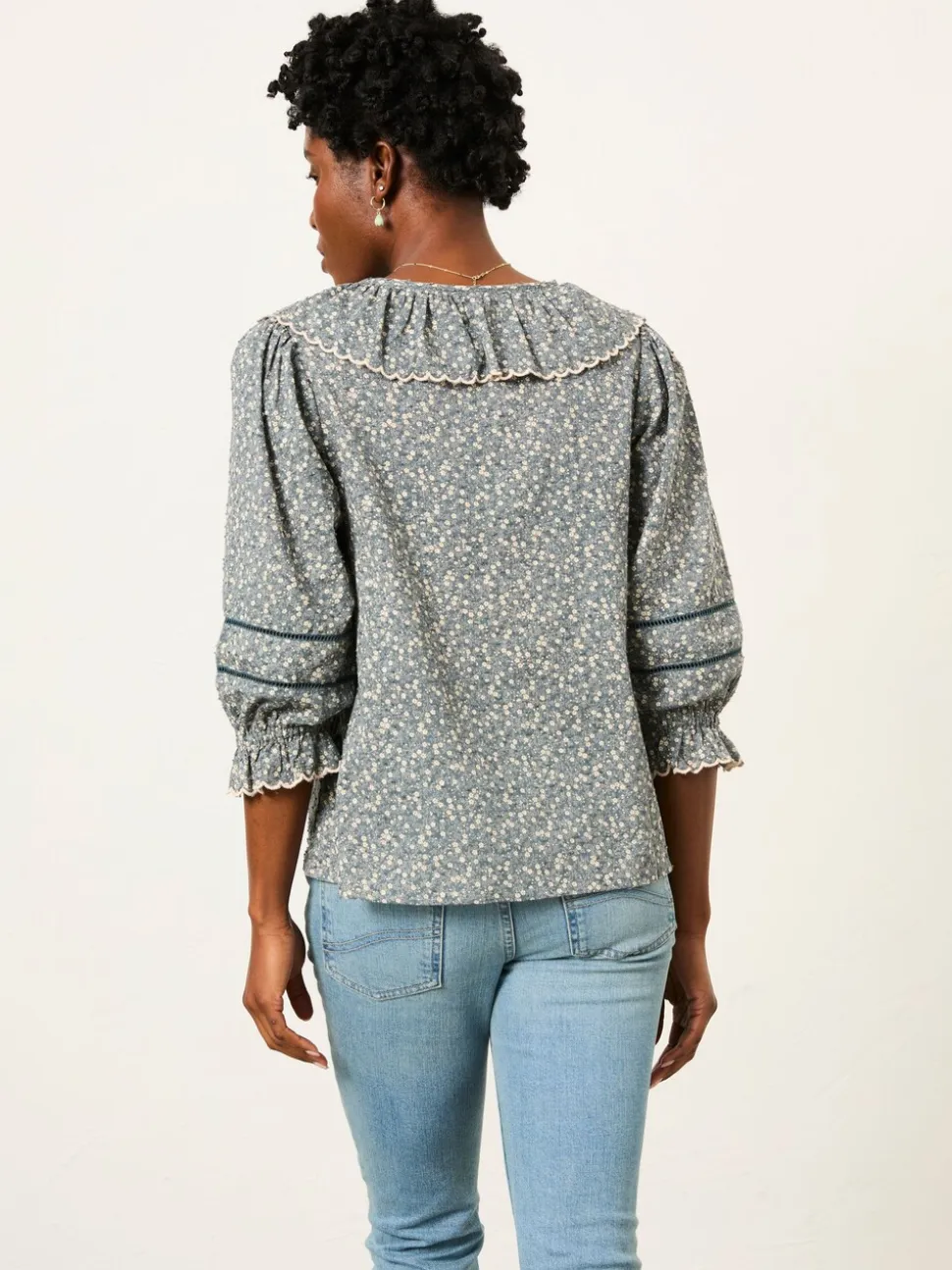 Blauw gebloemd - FatFace Blouse