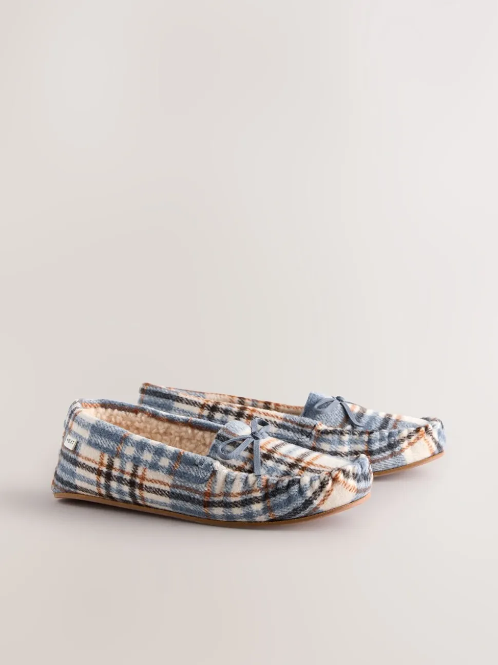 Blauw geruit - Moccasin Brushed Slippers