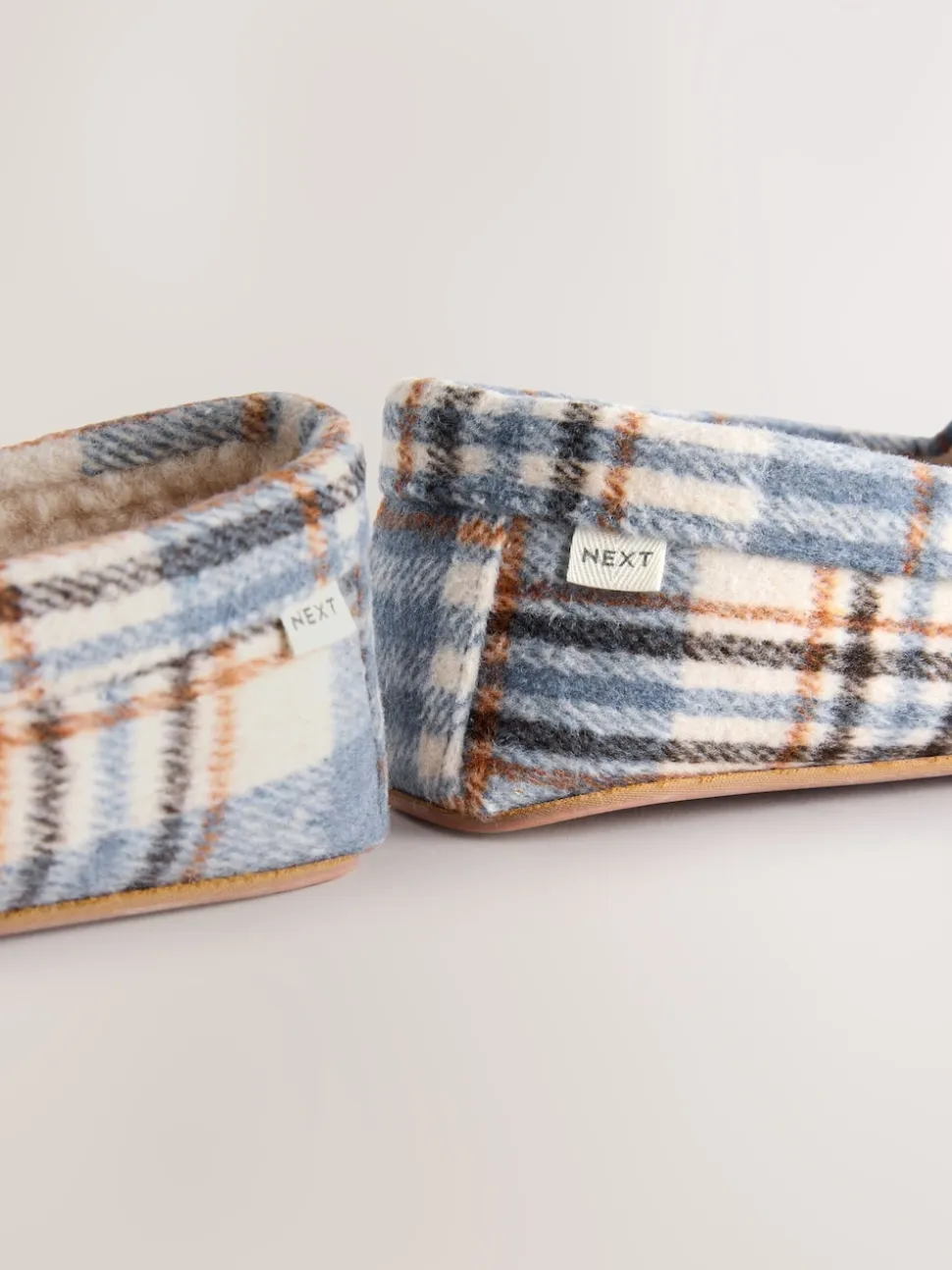 Blauw geruit - Moccasin Brushed Slippers