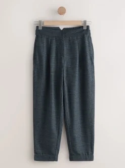 Blauw geruit - N. Premium broek met tonvormige pijpen en wol