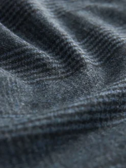 Blauw geruit - N. Premium broek met tonvormige pijpen en wol