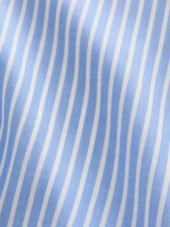 Blauw gestreept - Soft Relaxed Long Sleeve V Neck Shirt
