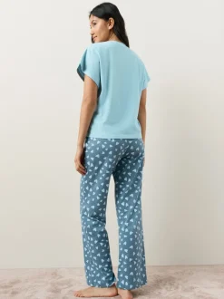Blauw hart - Pyjama met korte mouwen