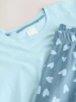 Blauw hart - Pyjama met korte mouwen