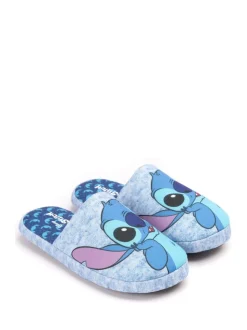 Blauw met Stitch - Vanilla Underground winterse pantoffelmuiltjes voor dames
