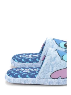 Blauw met Stitch - Vanilla Underground winterse pantoffelmuiltjes voor dames