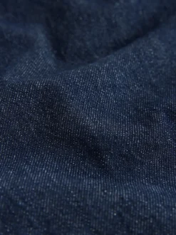Blauw met wassing - Cropped jeans met opgestikte zakken