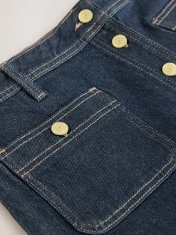 Blauw met wassing - Denim Patch Pocket Mini Skirt