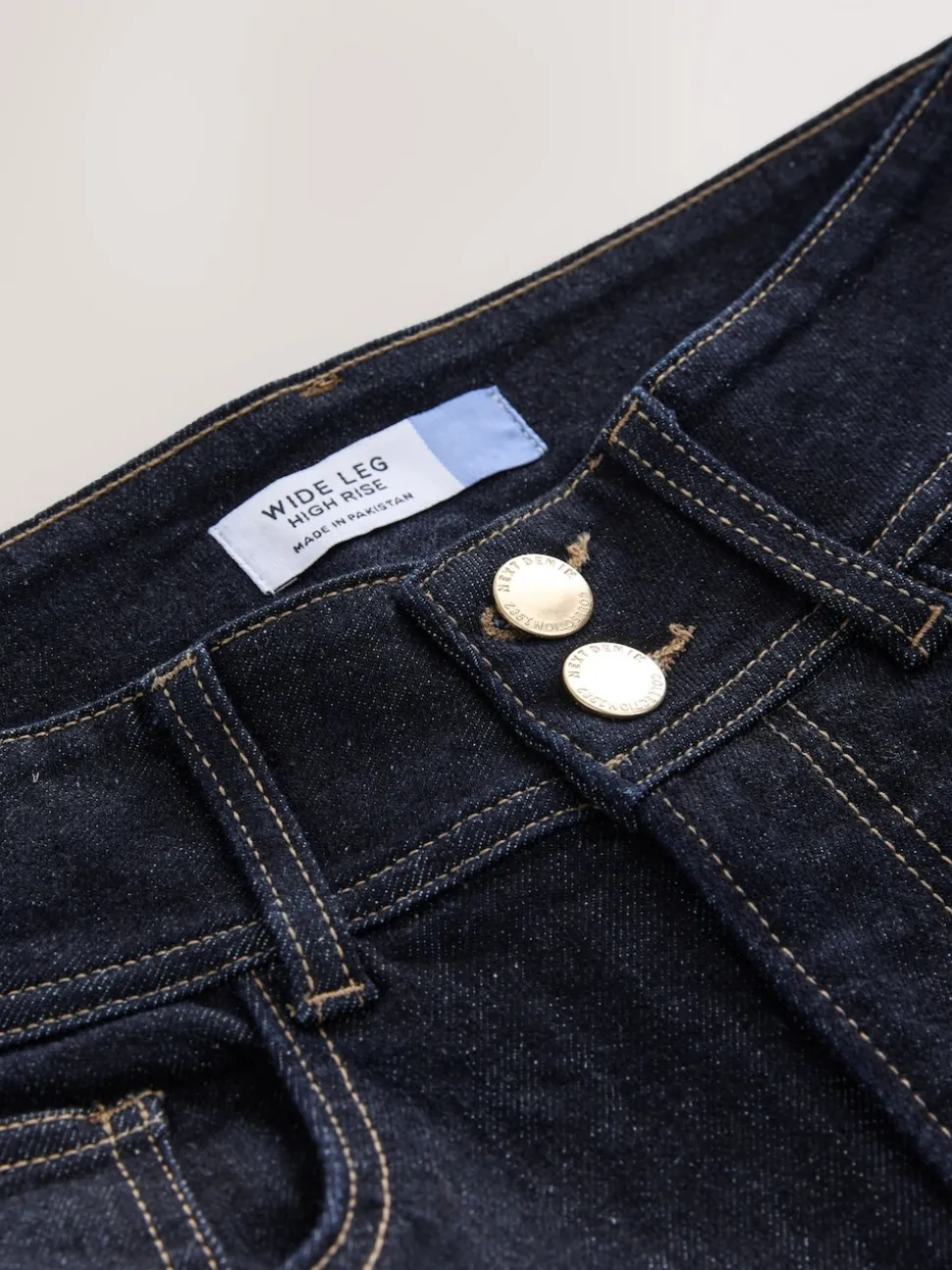 Blauw met wassing - High Rise stretchy Jeans met wijde pijpen