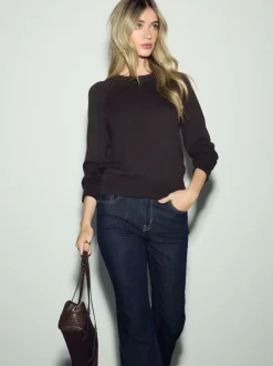 Blauw met wassing - High Rise Stretch Flare Jeans
