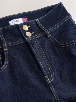 Blauw met wassing - High Rise Stretch Flare Jeans