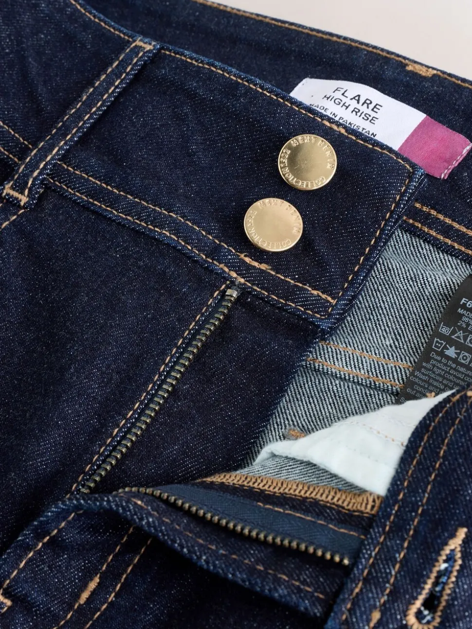 Blauw met wassing - High Rise Stretch Flare Jeans