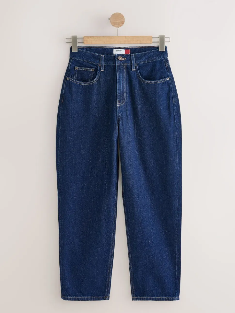Blauw met wassing - Jeans met zandloperpasvorm en ruime pijpen
