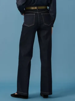 Blauw met wassing - Jeans met wijde pijpen