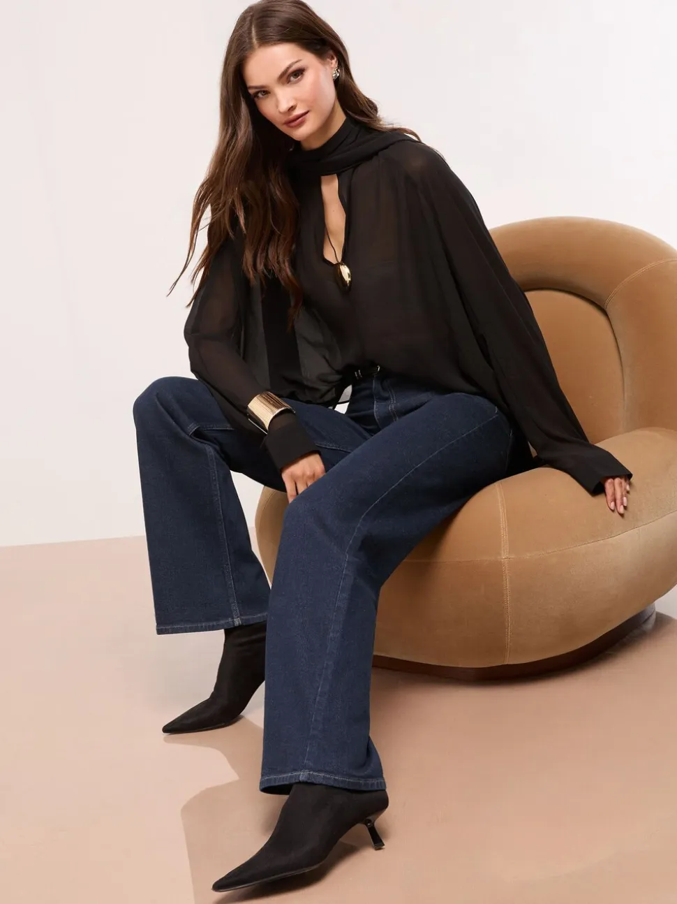 Blauw met wassing - Lipsy Wide Leg Jeans