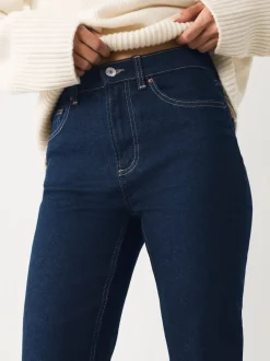 Blauw met wassing - Mid Rise Stretch Bootcut Jeans