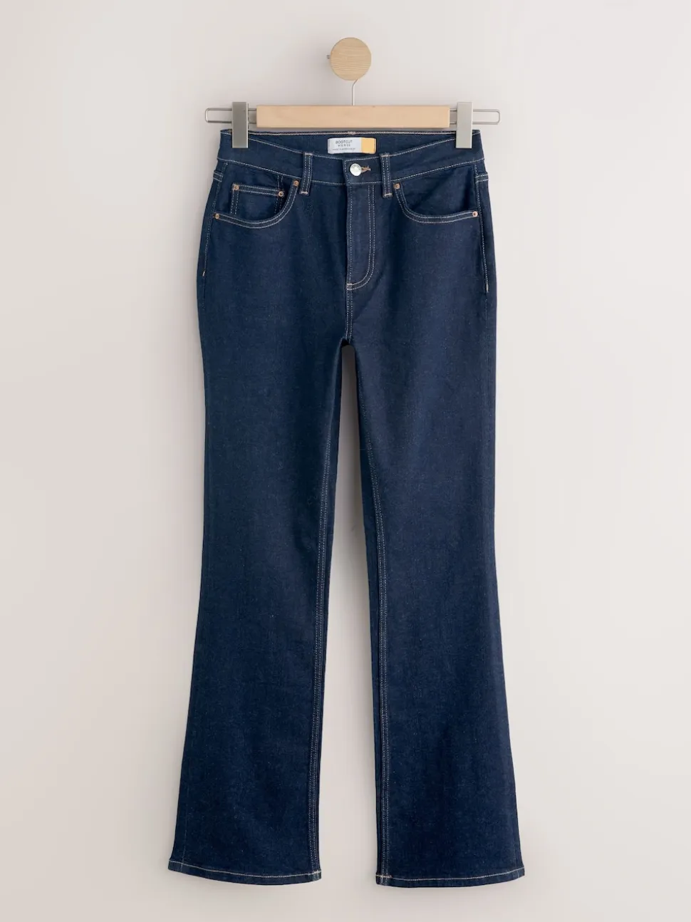 Blauw met wassing - Mid Rise Stretch Bootcut Jeans